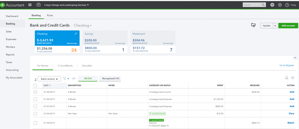 Real Time services with QuickBooks / Xero